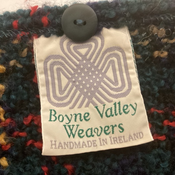 Boyne Valley Weavers Plaid Wool fringed Shawl handle in Ireland Womens one size - Picture 5 of 13